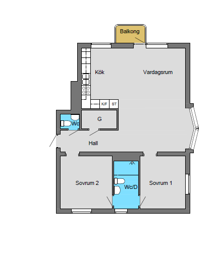 Exempelbild tre rum och kök